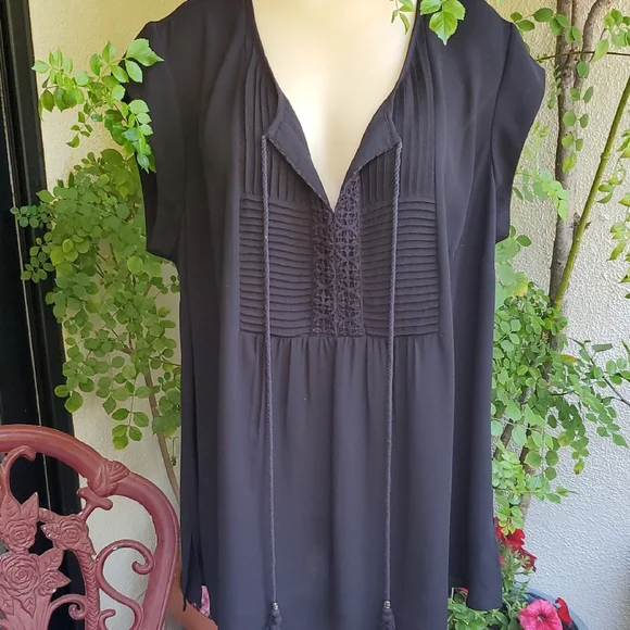 DAUGHTER DR2 Gray Pleated Bib Collar Blouse - Picture 2 of 8